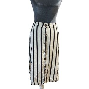 Love Tree Black and beige Striped Pencil Skirt